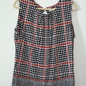 Calvin Klein Women's Orange and Black Houndstooth Shell Tank Top Size XL